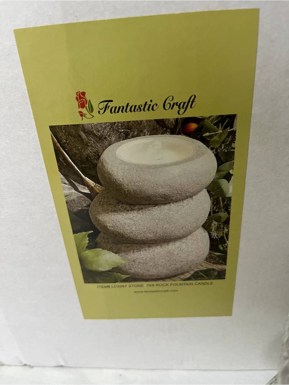 Fantastic Craft Stone 7x8 Rock Fountain Candle LC3267. Brand new and unused in o